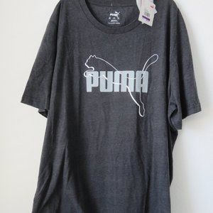 (#G-1 / 011) Puma Logo White T-shirt with Gray/White Logo - Mens Size XXL